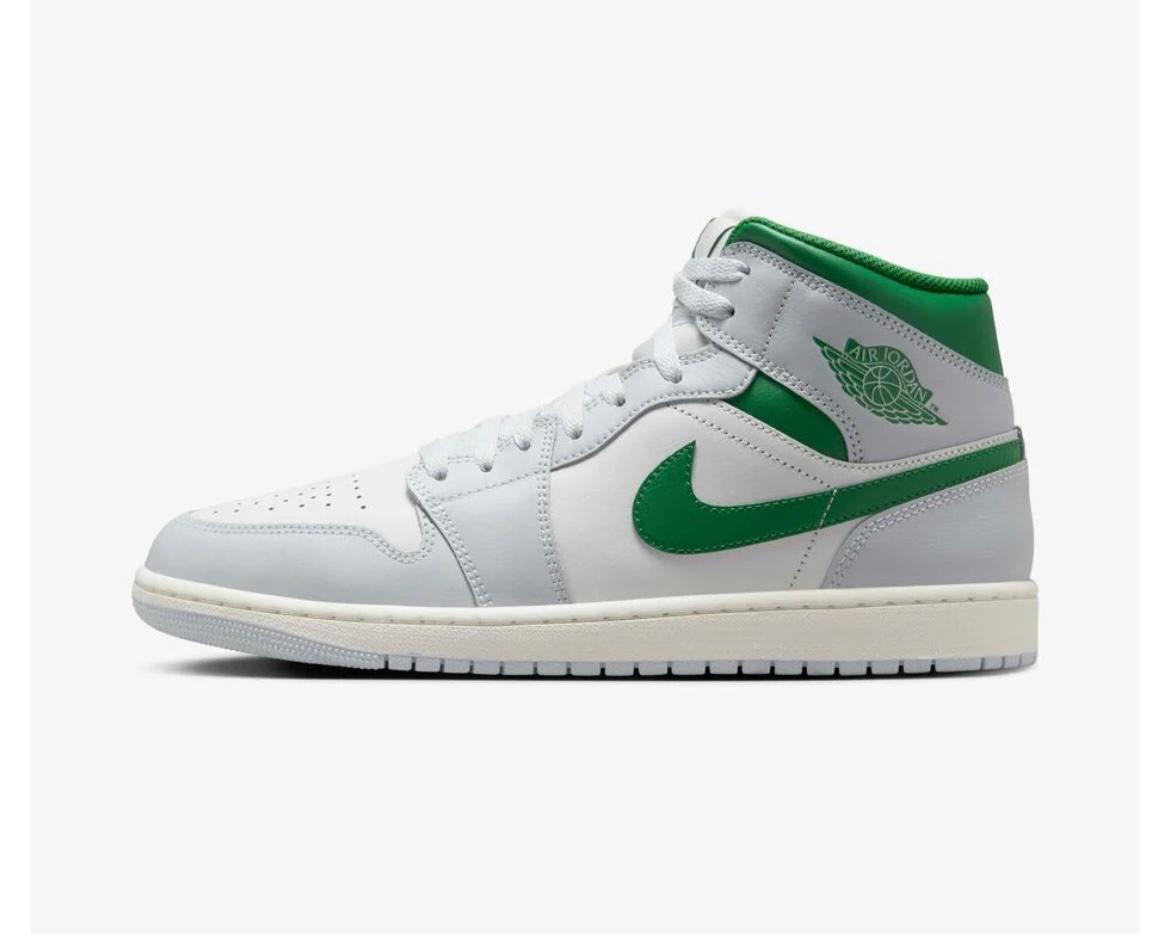 NIKE JORDAN 1 MID SUMMIT WHITE GREEN