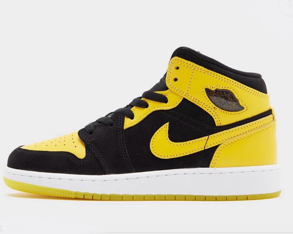 NIKE JORDAN 1 MID YELLOW BLACK